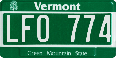 VT license plate LFO774