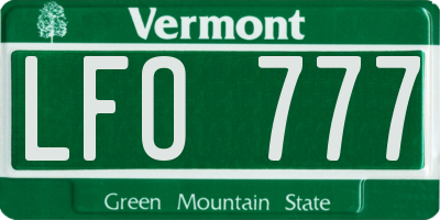 VT license plate LFO777