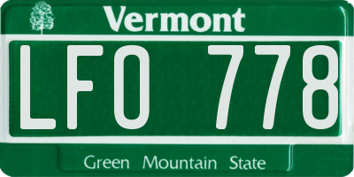 VT license plate LFO778