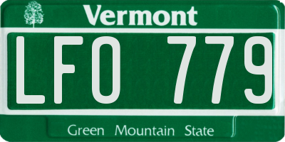 VT license plate LFO779
