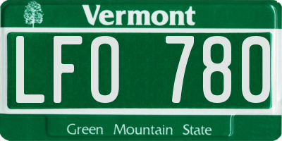 VT license plate LFO780