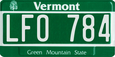 VT license plate LFO784