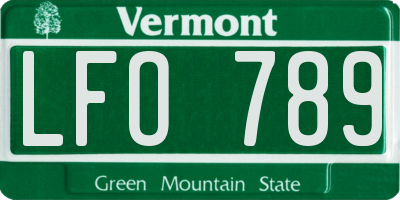 VT license plate LFO789