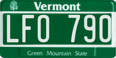 VT license plate LFO790