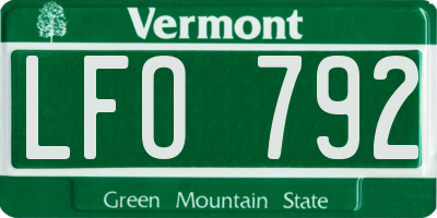 VT license plate LFO792