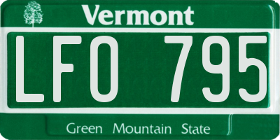 VT license plate LFO795