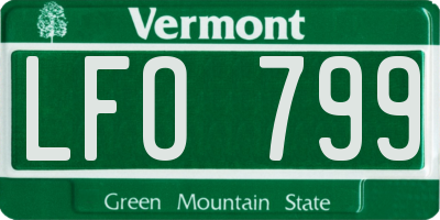VT license plate LFO799