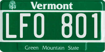 VT license plate LFO801