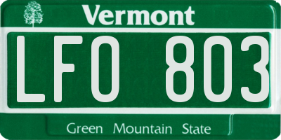 VT license plate LFO803