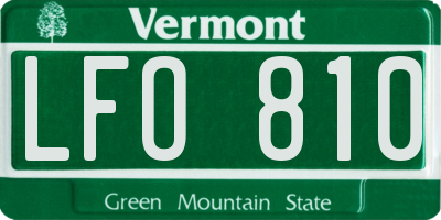 VT license plate LFO810