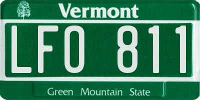 VT license plate LFO811