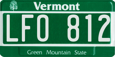 VT license plate LFO812