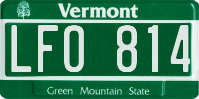 VT license plate LFO814