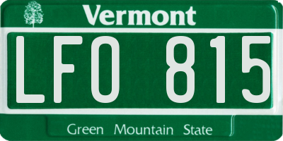 VT license plate LFO815