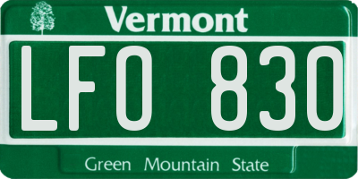 VT license plate LFO830