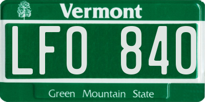 VT license plate LFO840