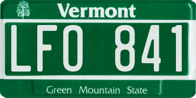 VT license plate LFO841