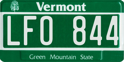 VT license plate LFO844