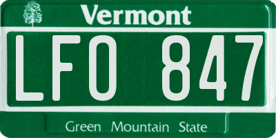 VT license plate LFO847