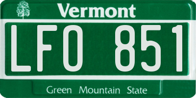 VT license plate LFO851