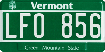 VT license plate LFO856