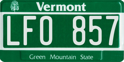 VT license plate LFO857