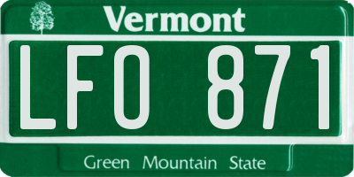 VT license plate LFO871