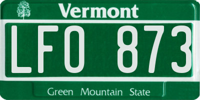 VT license plate LFO873