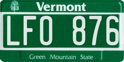 VT license plate LFO876