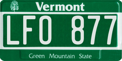 VT license plate LFO877