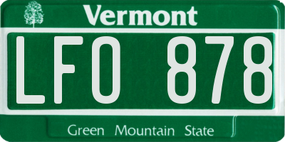 VT license plate LFO878