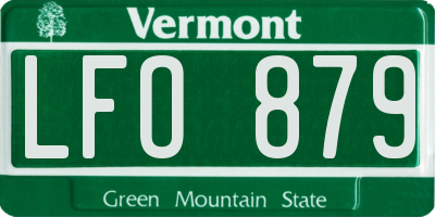VT license plate LFO879