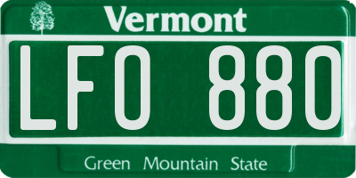 VT license plate LFO880