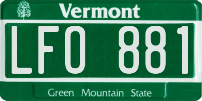 VT license plate LFO881