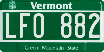 VT license plate LFO882