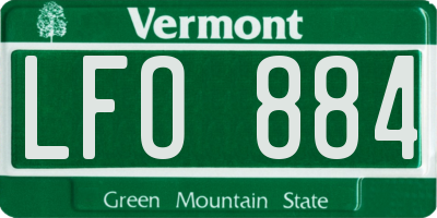 VT license plate LFO884