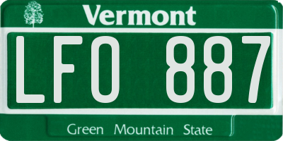 VT license plate LFO887