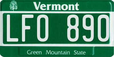 VT license plate LFO890