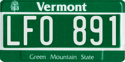 VT license plate LFO891