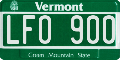 VT license plate LFO900