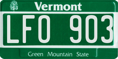 VT license plate LFO903