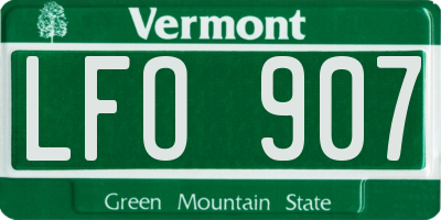 VT license plate LFO907