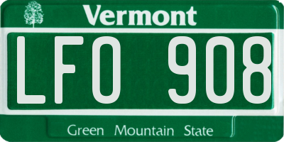 VT license plate LFO908