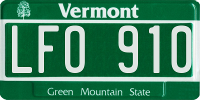 VT license plate LFO910