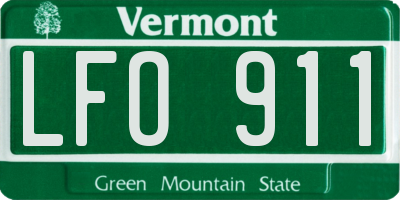 VT license plate LFO911
