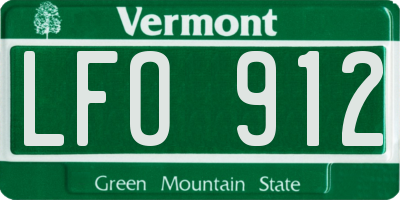 VT license plate LFO912