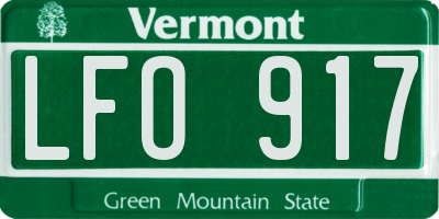 VT license plate LFO917