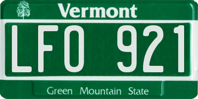 VT license plate LFO921