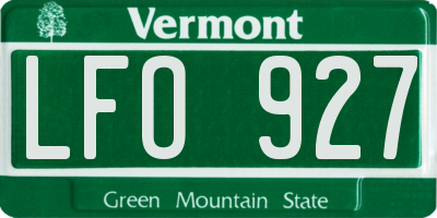 VT license plate LFO927