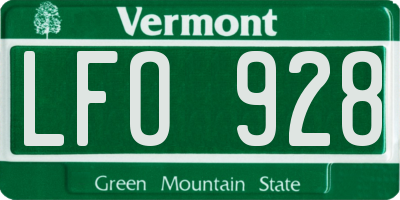 VT license plate LFO928